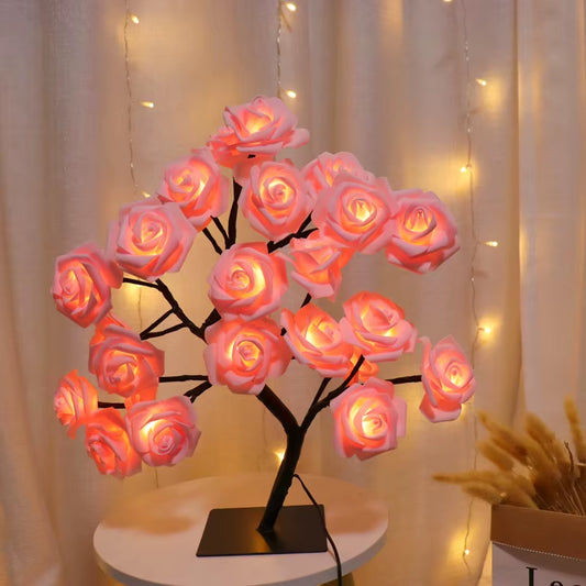 Lámpara Árbol de Rosas LED USB para Decoración y Regalo