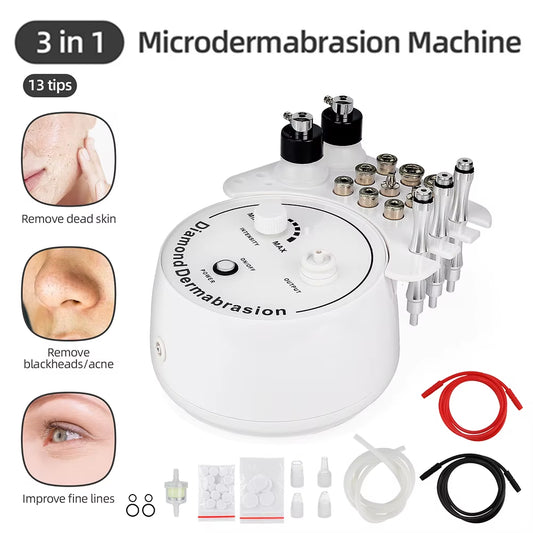 Microdermoabrasión Diamante 3 en 1 para Exfoliación Facial y Cuidado Profesional