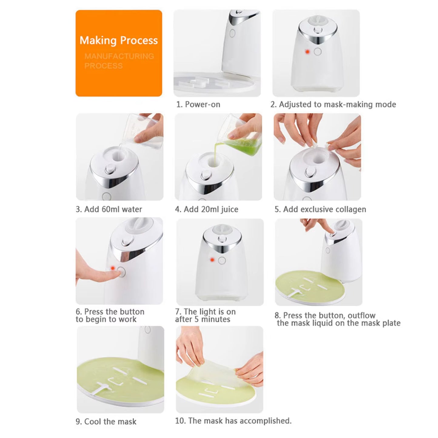 Máquina Automática para Hacer Mascarillas Faciales Naturales | Preparador de Mascarillas de Frutas, Verduras y Colágeno para Uso en Casa