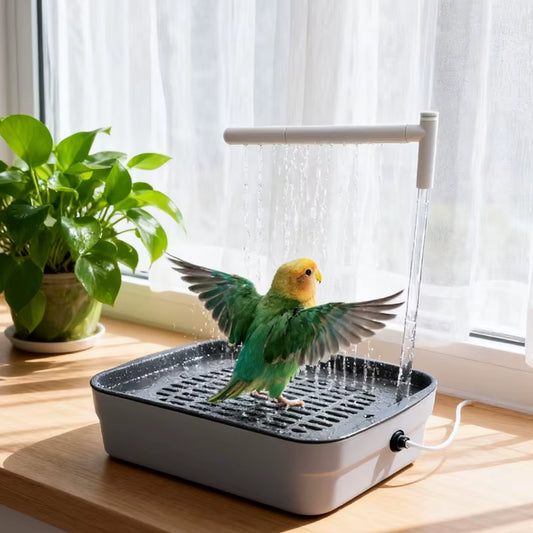 Bird Daily Use Bathtub for Health Bird Shower Basin for Tabletop Parrots Bathing Parrot Bath Automatically Circulates Bird Bath