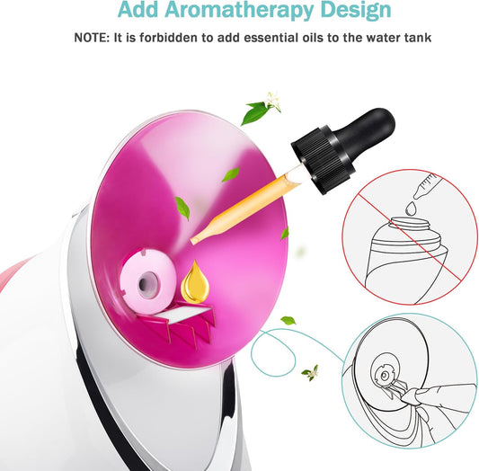 Vaporizador Facial Spray SPA Rostro,1 Pack + 5 Stainless Steel Skin Kit Rosa