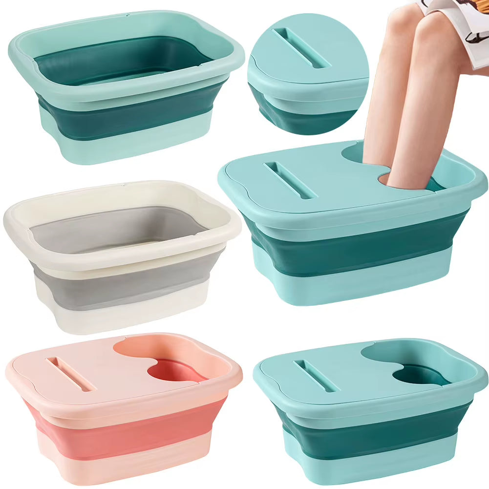 Cubo de masaje portátil para baño de pies, fácil de guardar, bañera plegable para relajarse y aliviar el dolor.