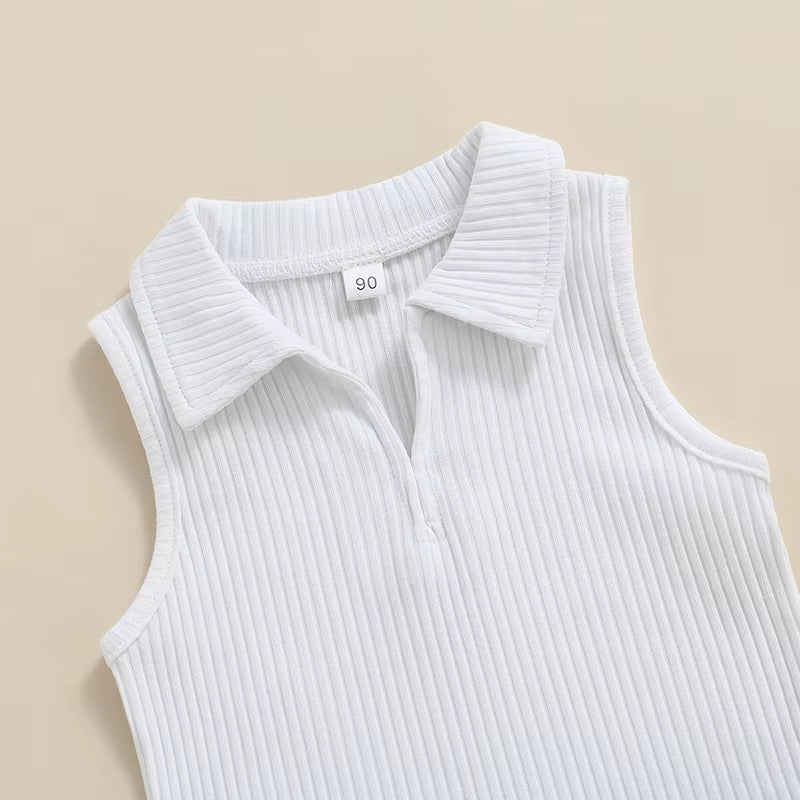 Conjunto Infantil para Niña con Falda Plisada y Top Sin Mangas