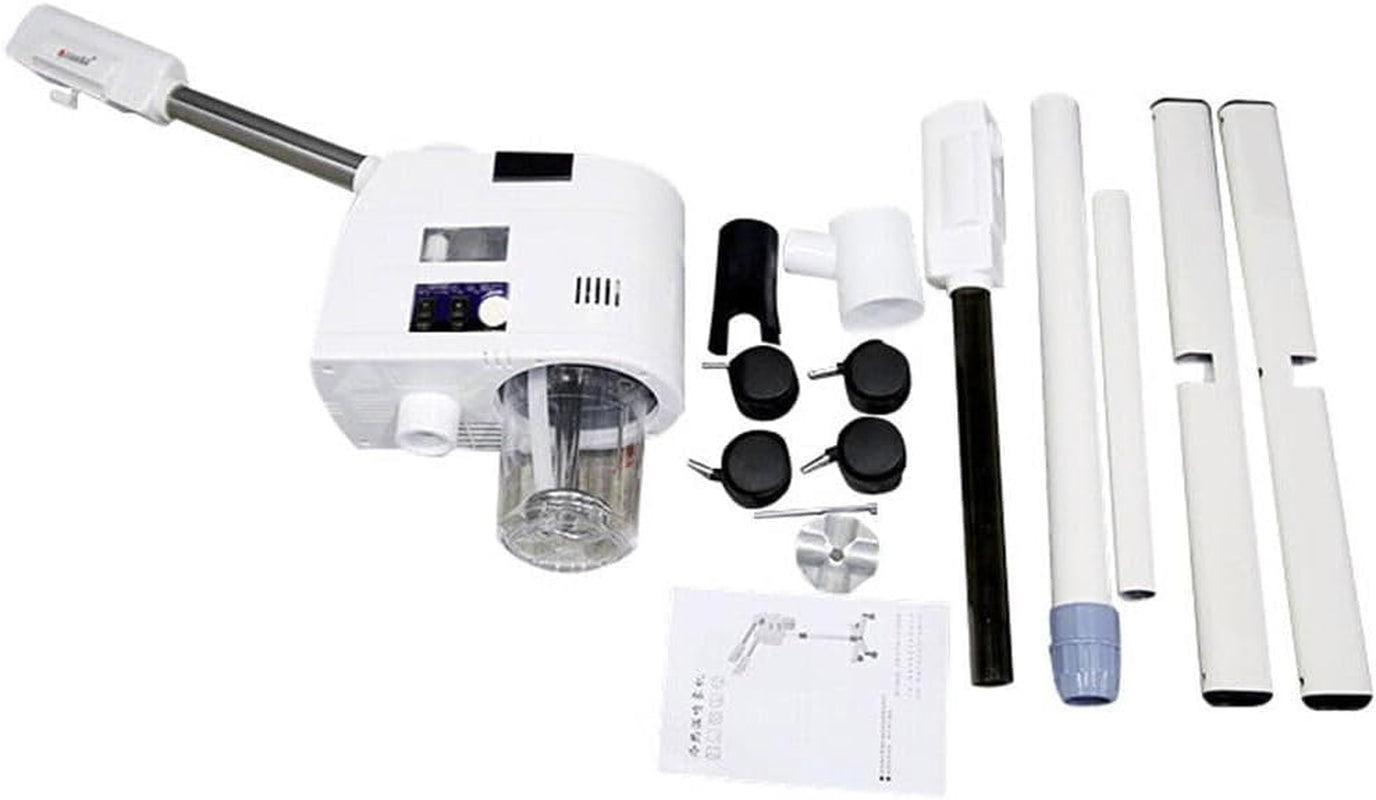 Vaporizador Facial, 2 En 1 Vaporizador Facial, Vaporizador Frío Y Caliente De Doble Tubo, Altura Ajustable Para Salón De Belleza, Spa, Hogar