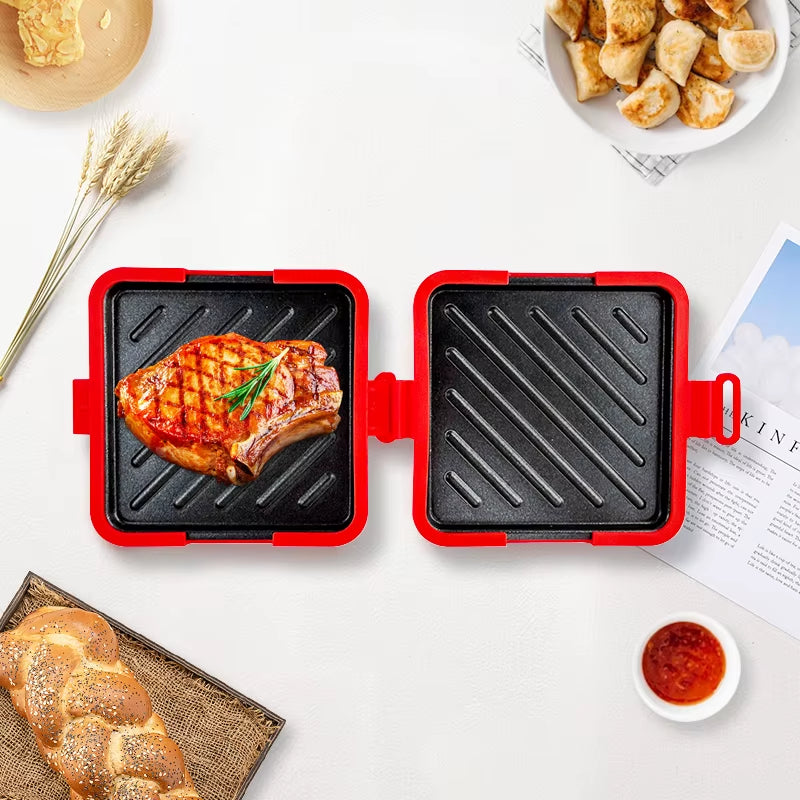 Microwave Toastie Maker with Removable Non-Stick Plates Quick Cooking and Easy Cleaning Silicone Microwaveable Cookware