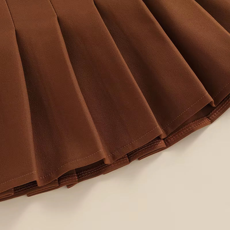 Conjunto Infantil para Niña con Falda Plisada y Top Sin Mangas