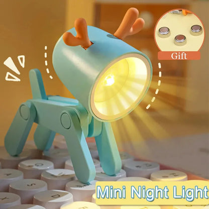 Mini Lámpara LED Plegable de Perrito/Ciervo con Luz Cálida
