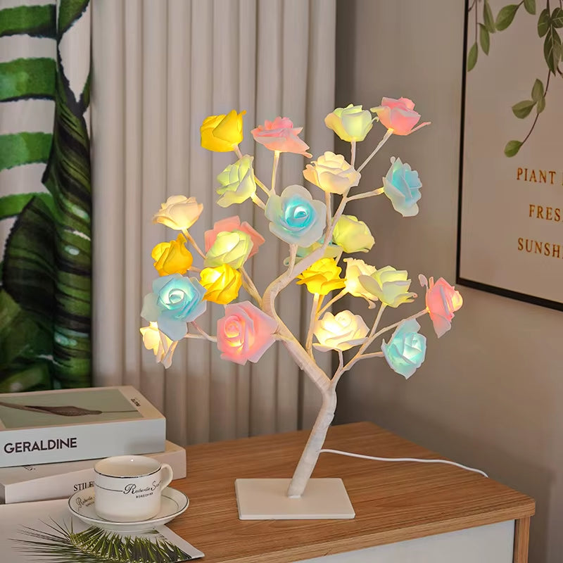 Lámpara Árbol de Rosas LED USB para Decoración y Regalo