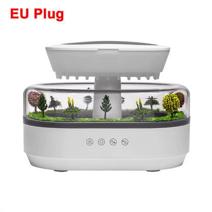 Humidificador Difusor de Aromas Efecto Gota de Lluvia con Luz LED y Ruido Blanco | Difusor Ultrasónico de Aceites Esenciales para Hogar