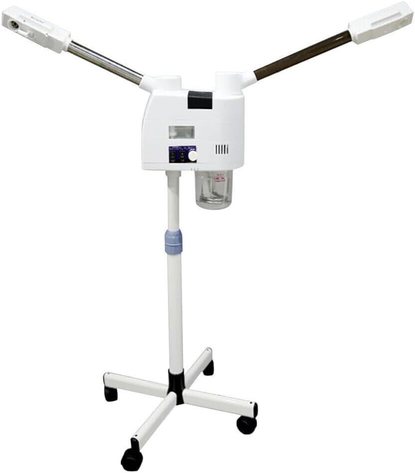 Vaporizador Facial, 2 En 1 Vaporizador Facial, Vaporizador Frío Y Caliente De Doble Tubo, Altura Ajustable Para Salón De Belleza, Spa, Hogar